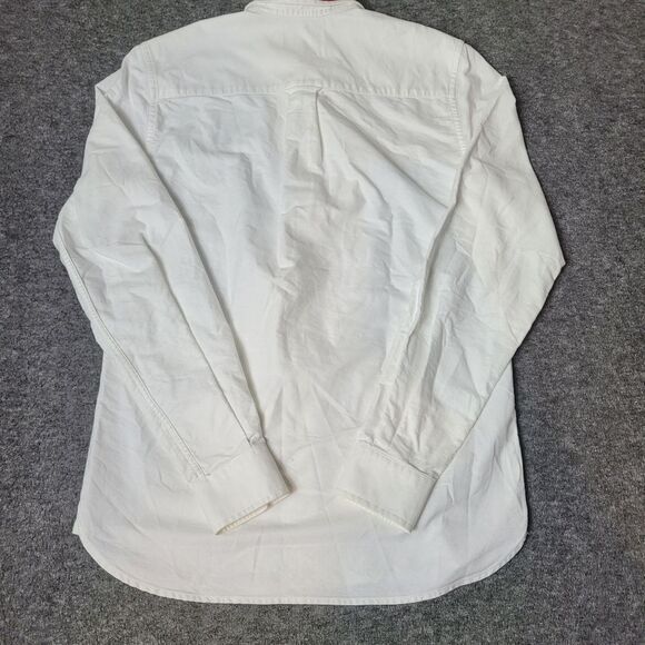 Fred Perry Button Down Men's Size S Shirt White Striped Collar Red Blue - Picture 2 of 11